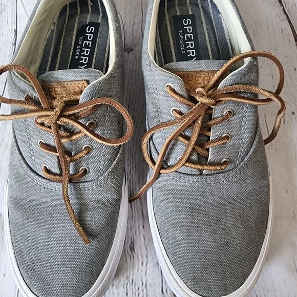 Sperry Men’s Striper II CVO Canvas Sneakers Size 8 1/2 Gray - Picture 8 of 9